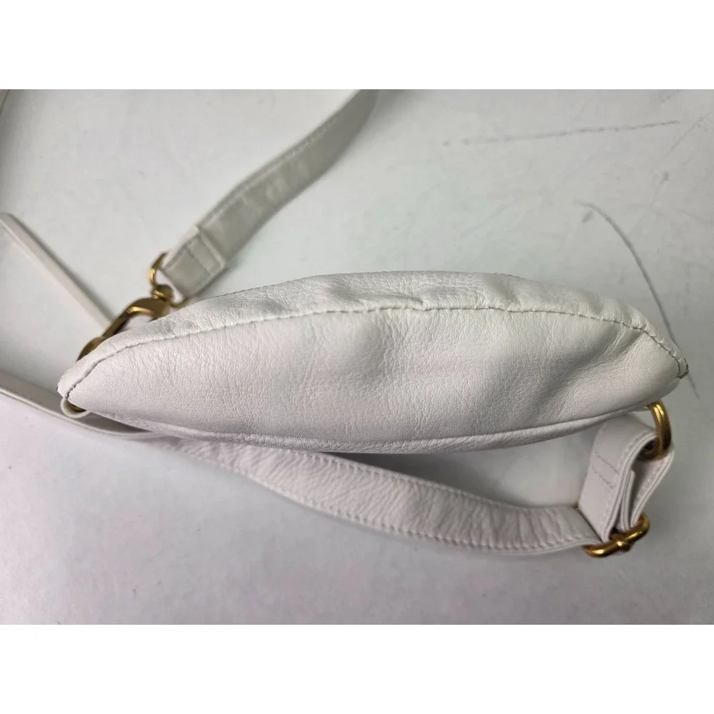 HOBO Fern Belt Bag‎ White Leather Zip Crossbody Shoulderbag
